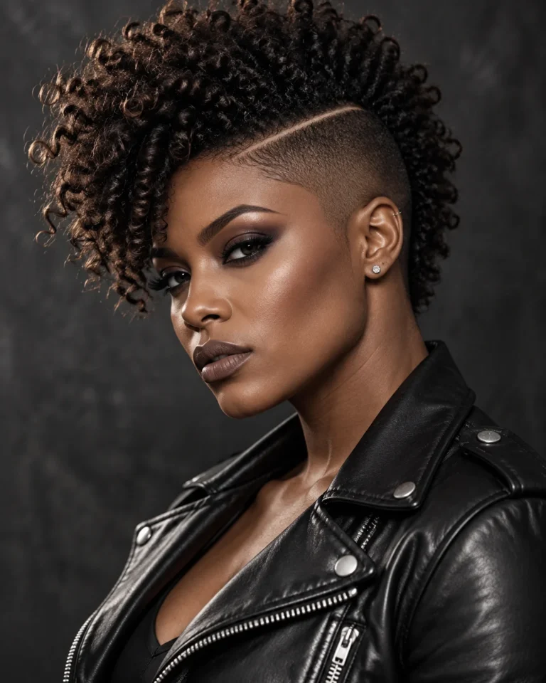 Asymmetrical Mohawk with Etched Parting Line