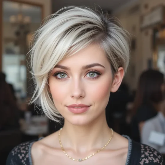 Asymmetrical Pixie with Wispy Bangs