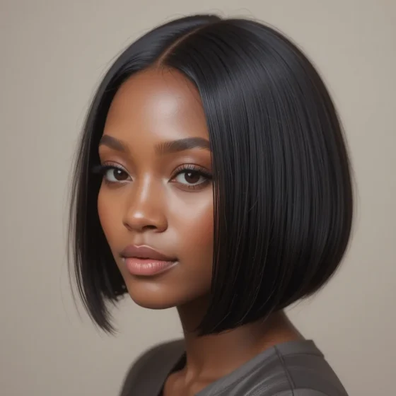 Blunt Cut Bob with Middle Part