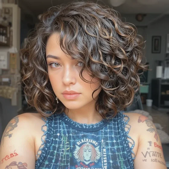 Bob-Length Invisible Locs with Curls