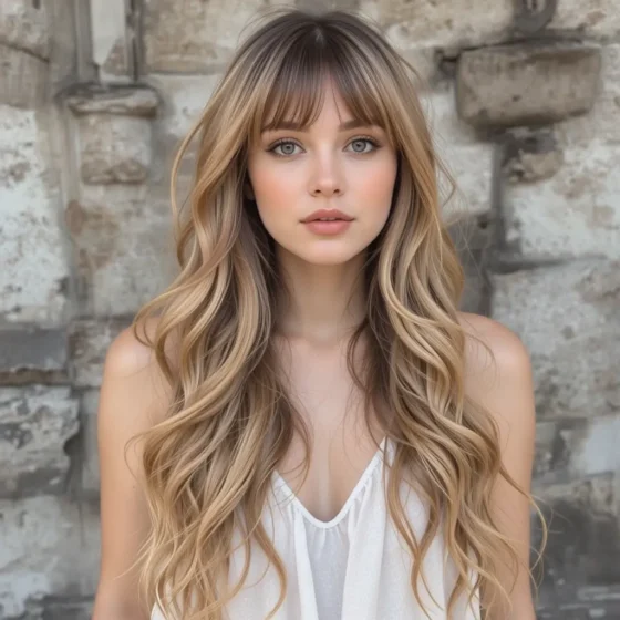 Bottleneck Bangs with Long Boho Waves