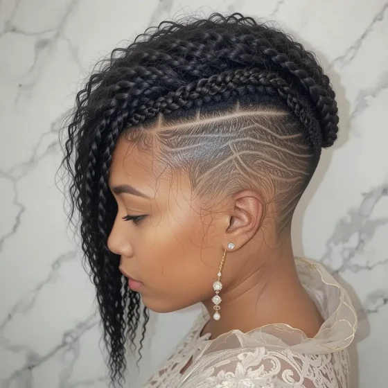 Braided Crown with a Side Shave