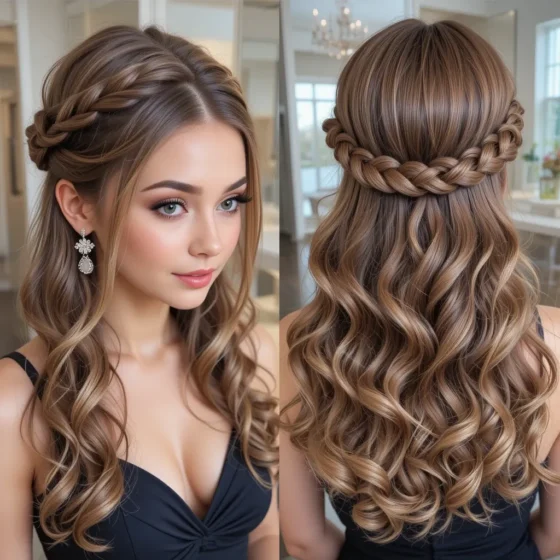 Braided Halo with Curled Cascade