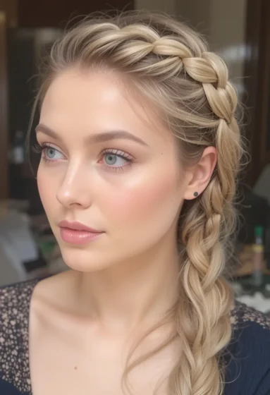 Braided Side Sweep with Pins