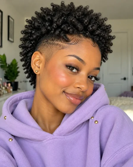 Burst Fade with Sponge Curls