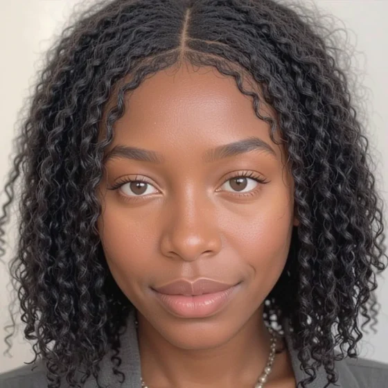 Chin-Length Invisible Locs with Middle Part