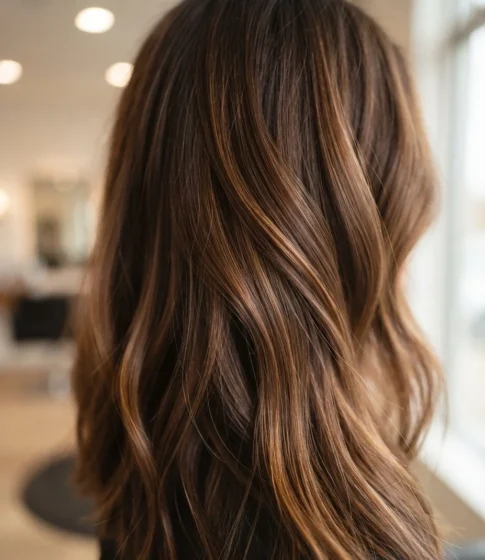 Chocolate Brown with Warm Caramel Baby Lights