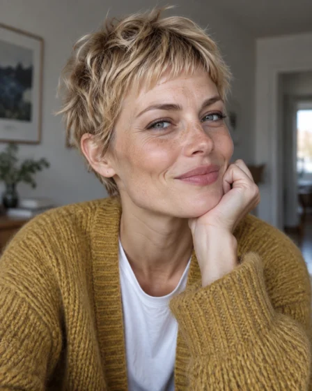 Choppy Textured Pixie with Micro Fringe