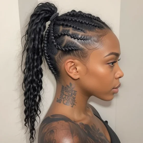 Cornrow Ponytail with Undercut