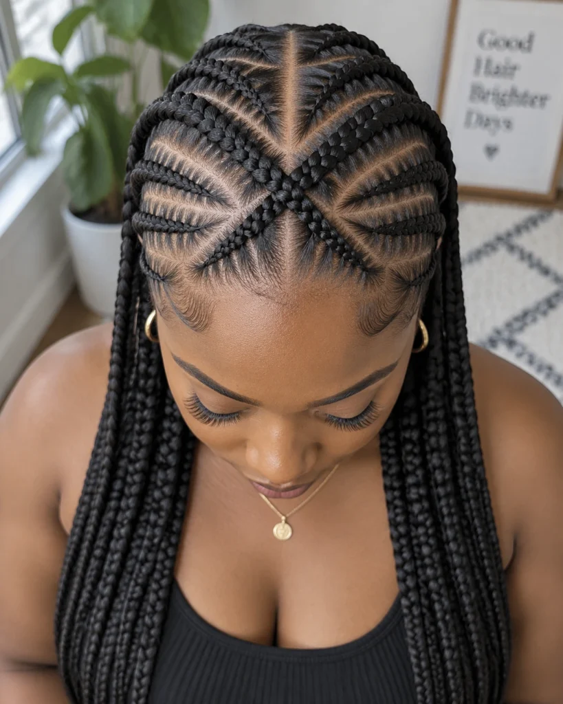 Criss-Cross Geometric Stitch Rows