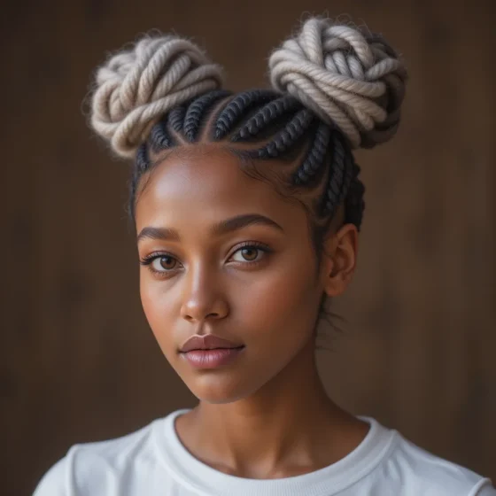 Crochet Twists with Space Buns