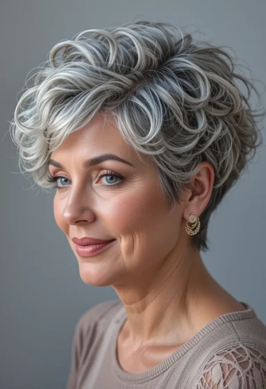 Cropped Curls with Tapered Sides