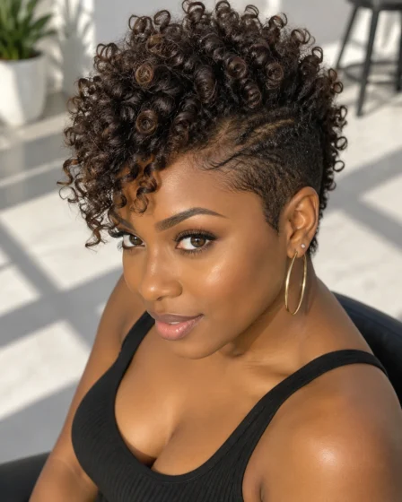 Curly Fro-Hawk Pixie