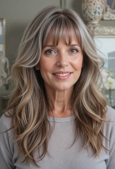 Curtain Bangs With Face-Framing Layers