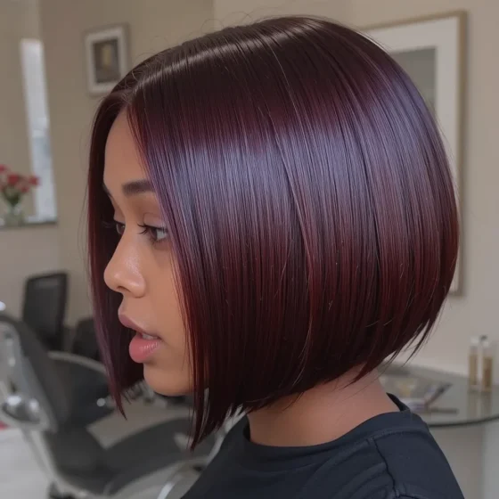 Dark Cherry Sleek Bob