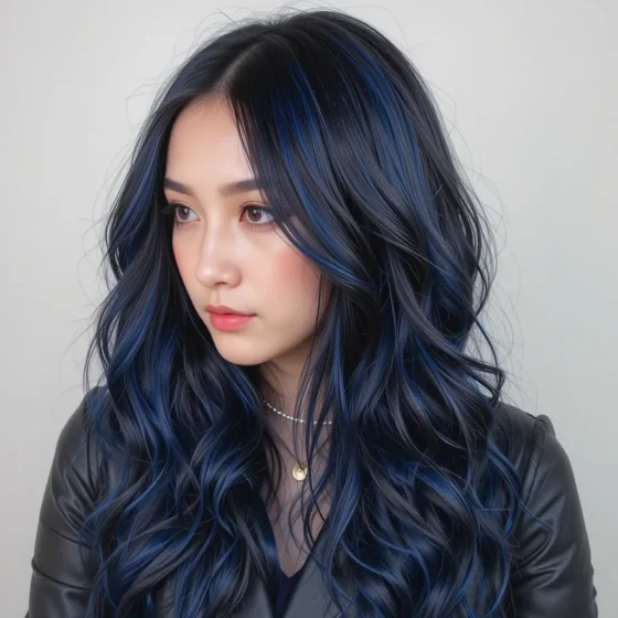 Deep Navy Ribbon Highlights