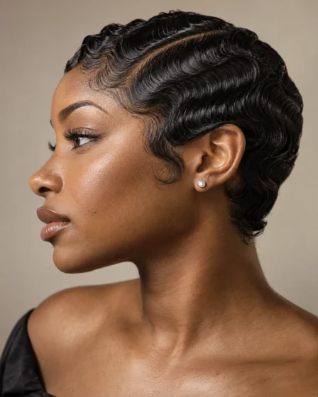 Defined Finger Wave Pixie