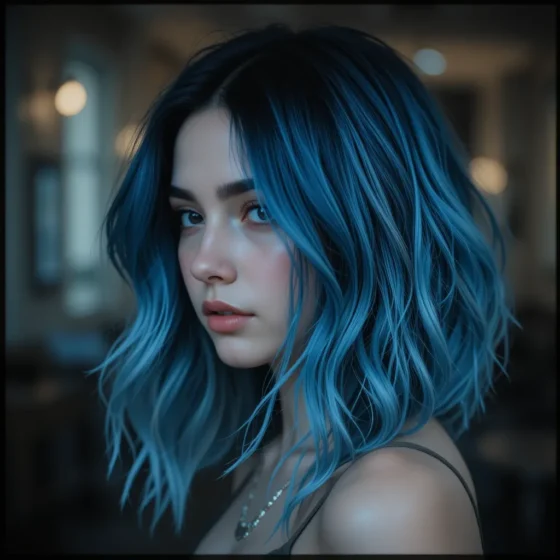 Denim Blue Ombre on Black