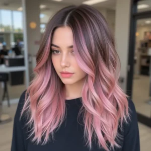 Dusty Pink Balayage