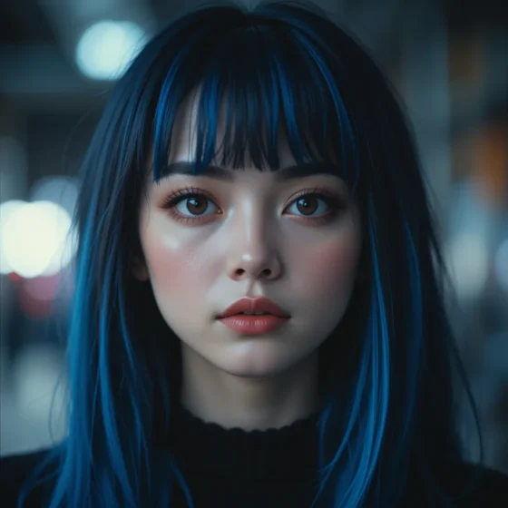 Electric Blue Highlights on Black