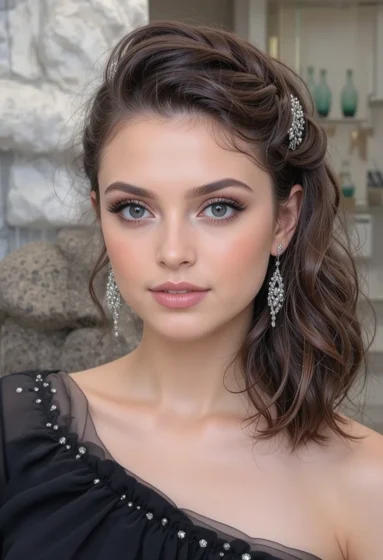 Faux Undercut with Jeweled Pins