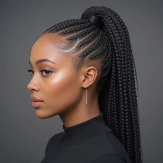 Feed-In Ponytail with Curved Parts