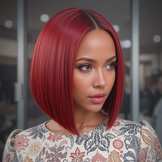 Flame Red A-Line Bob