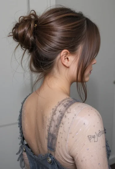 Glossy Side-Parted Bangs