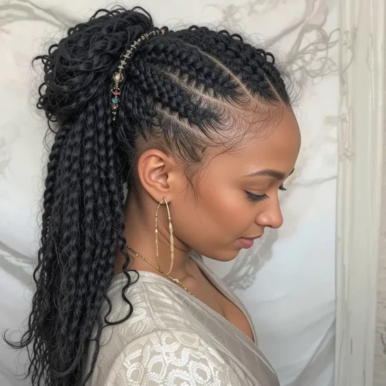 Goddess Braids with Swirls