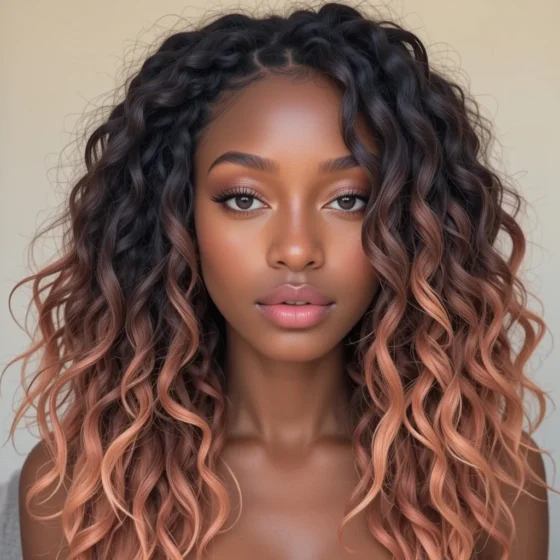 Goddess Locs with Ombre Highlights