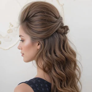 Half-Up Bouffant with Soft Waves