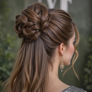 Half-Up Braided bun