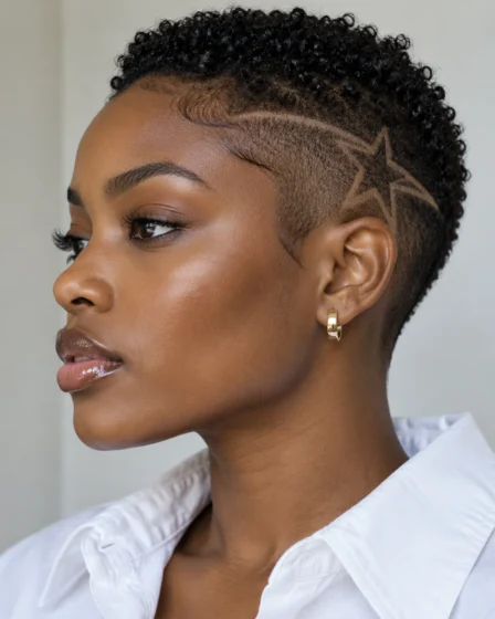 Heartbeat or Star Design Etched into the Shave
