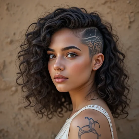 Hidden Undercut with Tribal Designs