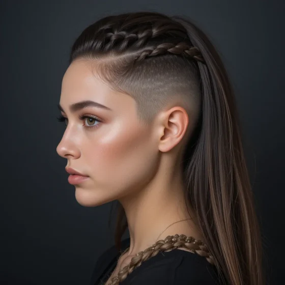 High Fade Undercut with Braided Crown