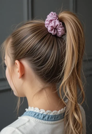 High Ponytail With Scrunchie