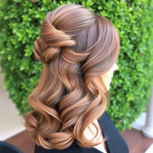 Hollywood Glam Half-Up Waves