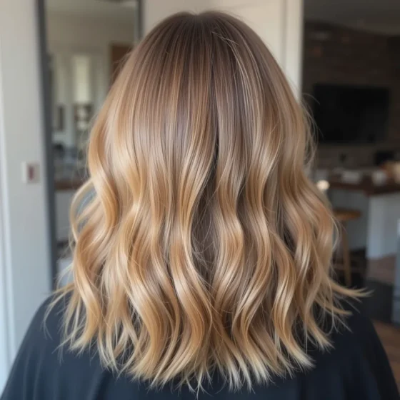 Honey Almond Balayage on Shoulder-Length Hair