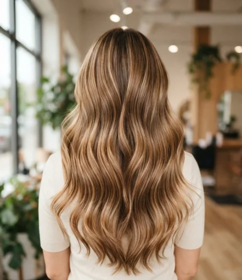 Honey Highlights Through Long Layers