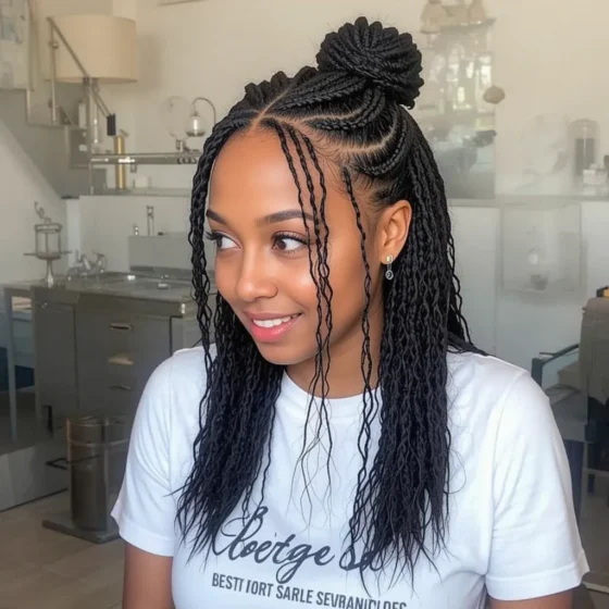 Invisible Locs Half-Up, Half-Down