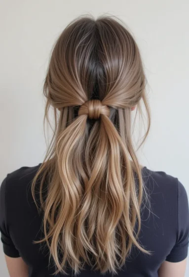 Knotted Half-Up Style