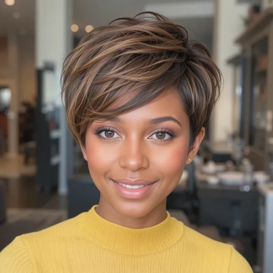 Layered Pixie with Feathered Ends