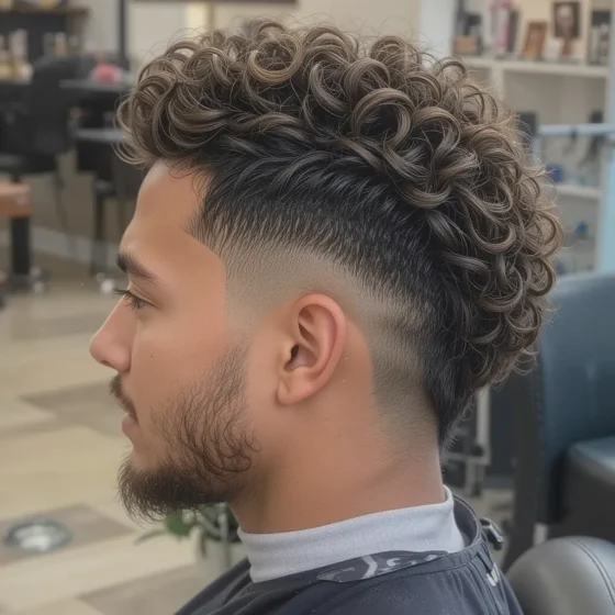 Low Taper Fade with Subtle Curls