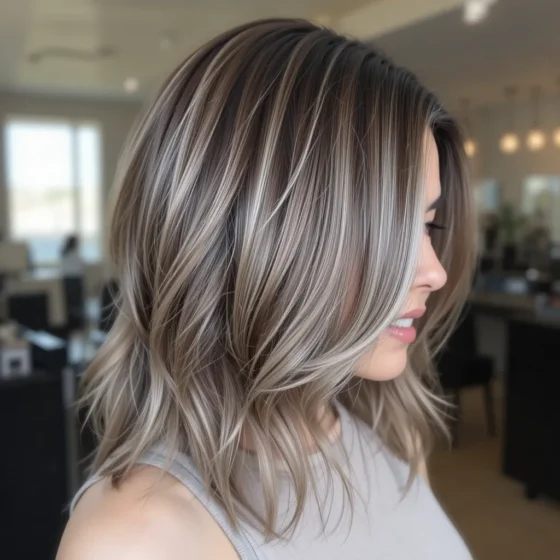 Mushroom Brown with Muted Silver Streaks