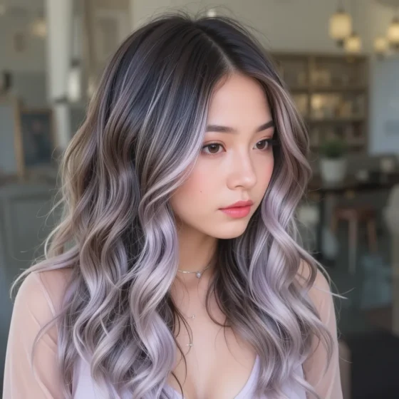 Muted Brown with Silvery-Lavender Highlights