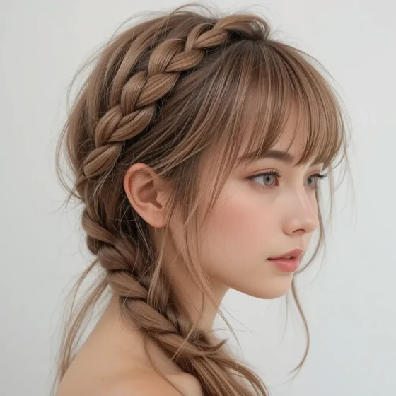 Piecey Bangs with a Boho Braid