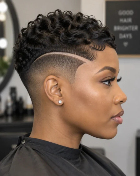 Pixie with Sharp Temple Fade & Geometric Part