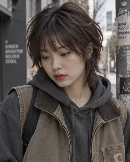 Razored Wolf-Cub Cut with Shaggy Bangs