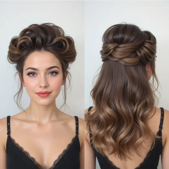 Sculpted Victory Rolls with Loose Waves