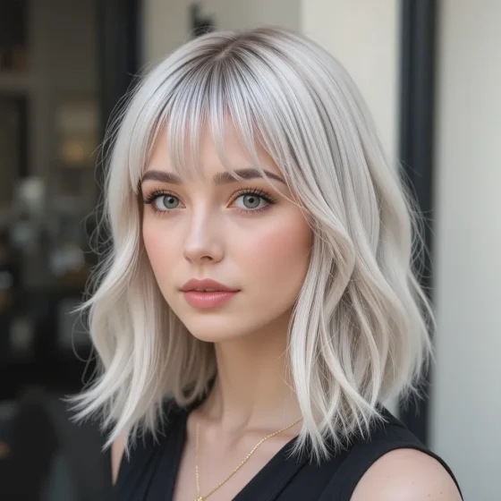 See-Through Bangs with a Shoulder-Length Cut